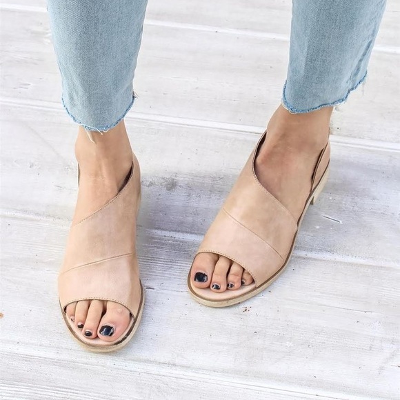 Shoes - Cognac Cutout Flats